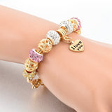 Purple Crystal Beads Bracelets Women Gold Charm Bracelets Bangles Diy Jewellery Bracelet