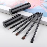 5Pcs Travel Makeup Brushset Portable Aluminum Tube Mini Eye Brush Eyeliner Eyeshadow Somked Make Up Brushes Set