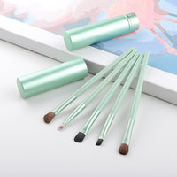 5Pcs Travel Makeup Brushset Portable Aluminum Tube Mini Eye Brush Eyeliner Eyeshadow Somked Make Up Brushes Set