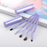 5Pcs Travel Makeup Brushset Portable Aluminum Tube Mini Eye Brush Eyeliner Eyeshadow Somked Make Up Brushes Set