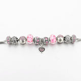 Jewelry Pink Crystal Charm Women Bracelets Silver Chain Bracelets Bangles Femme Pulsera