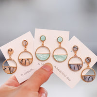 Women's Earrings Metal Charm Hollow Geometric Pendant Earrings Suitable for Winter Lover Gift