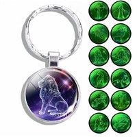 Luminous 12 Zodiac Signs Keychain Constellation Key Chain Leo Libra Virgo Sagittarius Zodiac Jewelry Birthday Gifts Dropshipping