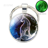 Luminous 12 Zodiac Signs Keychain Constellation Key Chain Leo Libra Virgo Sagittarius Zodiac Jewelry Birthday Gifts Dropshipping