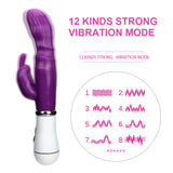 Rabbit Vibrator for Women G-spot Massager Clitoris Stimulator Masturbator 12 Vibration Mode