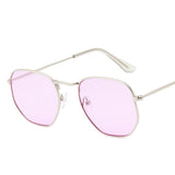 Sunglasses Women Small Frame Polygon Clear Lens Sunglasse Eyewear Gafas Oculos De Sol UV400