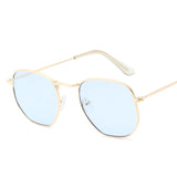 Sunglasses Women Small Frame Polygon Clear Lens Sunglasse Eyewear Gafas Oculos De Sol UV400