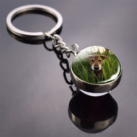 Dog Keychain Lovely Dog Picture Glass Ball Key Chains Animal Keychain Jewelry for Men And Women Dog Lovers Gifts Dropshipping