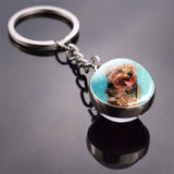 Dog Keychain Lovely Dog Picture Glass Ball Key Chains Animal Keychain Jewelry for Men And Women Dog Lovers Gifts Dropshipping