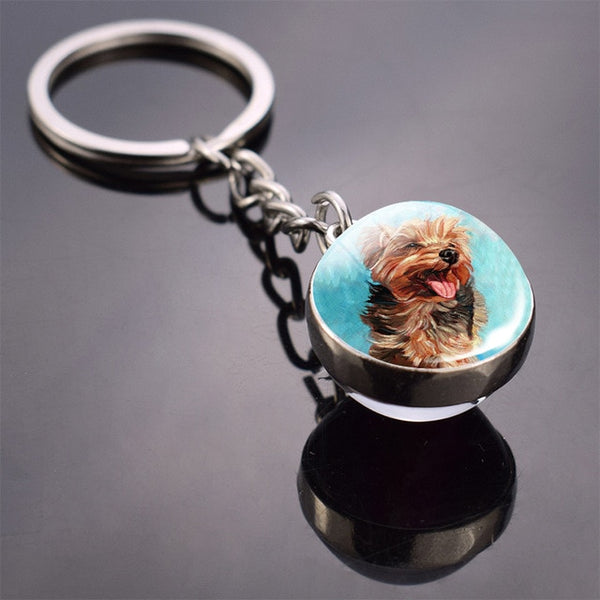 Dog Keychain Lovely Dog Picture Glass Ball Key Chains Animal Keychain Jewelry for Men And Women Dog Lovers Gifts Dropshipping