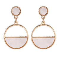 Round Drop Earrings for Women Acrylic Insert Black White Earrings