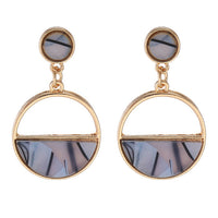 Round Drop Earrings for Women Acrylic Insert Black White Earrings