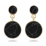 Round Drop Earrings for Women Acrylic Insert Black White Earrings