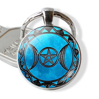 Triple Moon Goddess Pendant Wiccan Keychain Moonstone Witch Men Women Accessories Special Gift for Men Women