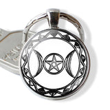 Triple Moon Goddess Pendant Wiccan Keychain Moonstone Witch Men Women Accessories Special Gift for Men Women