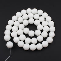 Natural Stone White Black Dull Polish Matte Onyx Agates Smooth Round Beads for Jewelry Making DIY Bracelet 15" Strand 4-12mm