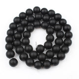 Natural Stone White Black Dull Polish Matte Onyx Agates Smooth Round Beads for Jewelry Making DIY Bracelet 15" Strand 4-12mm