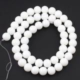 Natural Stone White Black Dull Polish Matte Onyx Agates Smooth Round Beads for Jewelry Making DIY Bracelet 15" Strand 4-12mm