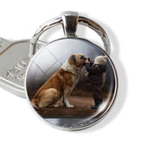 Lovely Dog Keychain Shiba Inu Dog Picture Keychain Glass Cabochon Pendant Metal Ring Keyring Dog Lover Gift Dropshipping