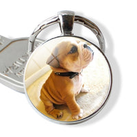 Lovely Dog Keychain Shiba Inu Dog Picture Keychain Glass Cabochon Pendant Metal Ring Keyring Dog Lover Gift Dropshipping