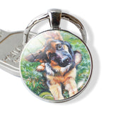 Lovely Dog Keychain Shiba Inu Dog Picture Keychain Glass Cabochon Pendant Metal Ring Keyring Dog Lover Gift Dropshipping