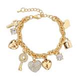 Heart Charm Bracelets Bangles Gold Color Bracelets for Women Bracelet