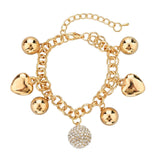 Heart Charm Bracelets Bangles Gold Color Bracelets for Women Bracelet