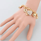 Heart Charm Bracelets Bangles Gold Color Bracelets for Women Bracelet