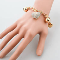 Heart Charm Bracelets Bangles Gold Color Bracelets for Women Bracelet