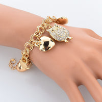 Heart Charm Bracelets Bangles Gold Color Bracelets for Women Bracelet