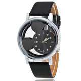 Leather Quartz Watch Women Children Girl Boy Kids Wrist Watch Wristwatch Clock Cartoon