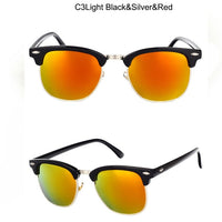 100% Polarized Semi-Rimless Sunglasses Women Men Classic Sun Glasses