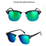 100% Polarized Semi-Rimless Sunglasses Women Men Classic Sun Glasses