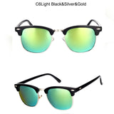 100% Polarized Semi-Rimless Sunglasses Women Men Classic Sun Glasses