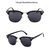 100% Polarized Semi-Rimless Sunglasses Women Men Classic Sun Glasses