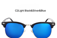 100% Polarized Semi-Rimless Sunglasses Women Men Classic Sun Glasses