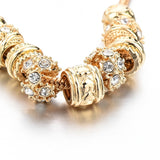 Gold Crystal Bracelets for Women Heart Charm Bracelets Bangles With Crystal Beads DIY Jewellery