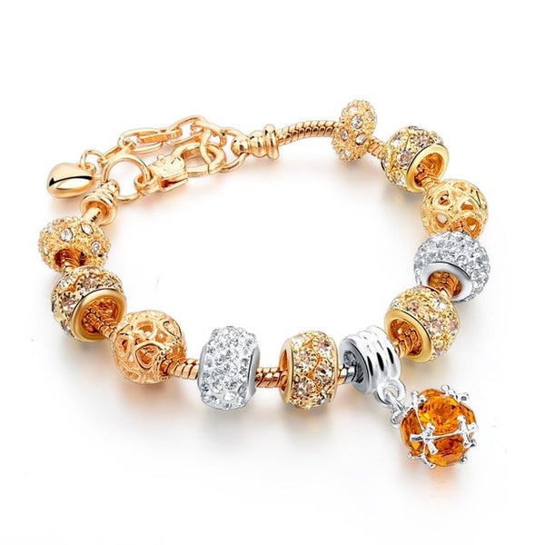 Gold Color Heart Bracelets for Women Charm Bracelets Bangles Famous Brand Jewelry Bracelet