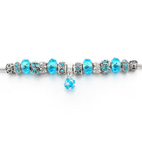 Blue Crystal Charm Bracelets for Women DIY Glass Beads Bracelets Bangles designs Jewelry Bracelet