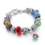 Blue Crystal Charm Bracelets for Women DIY Glass Beads Bracelets Bangles designs Jewelry Bracelet