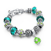 Blue Crystal Charm Bracelets for Women DIY Glass Beads Bracelets Bangles designs Jewelry Bracelet