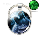 Glow In The Dark Wolf Keychain Luminous Wolf Head Key Chains Howling Wolf Keyring Wolf Jewelry Gifts for Him for Boyfriend