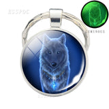 Glow In The Dark Wolf Keychain Luminous Wolf Head Key Chains Howling Wolf Keyring Wolf Jewelry Gifts for Him for Boyfriend