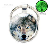 Glow In The Dark Wolf Keychain Luminous Wolf Head Key Chains Howling Wolf Keyring Wolf Jewelry Gifts for Him for Boyfriend