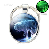 Glow In The Dark Wolf Keychain Luminous Wolf Head Key Chains Howling Wolf Keyring Wolf Jewelry Gifts for Him for Boyfriend