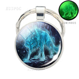 Glow In The Dark Wolf Keychain Luminous Wolf Head Key Chains Howling Wolf Keyring Wolf Jewelry Gifts for Him for Boyfriend