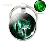 Glow In The Dark Wolf Keychain Luminous Wolf Head Key Chains Howling Wolf Keyring Wolf Jewelry Gifts for Him for Boyfriend