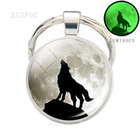 Glow In The Dark Wolf Keychain Luminous Wolf Head Key Chains Howling Wolf Keyring Wolf Jewelry Gifts for Him for Boyfriend