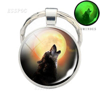 Glow In The Dark Wolf Keychain Luminous Wolf Head Key Chains Howling Wolf Keyring Wolf Jewelry Gifts for Him for Boyfriend