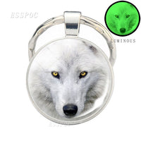 Glow In The Dark Wolf Keychain Luminous Wolf Head Key Chains Howling Wolf Keyring Wolf Jewelry Gifts for Him for Boyfriend